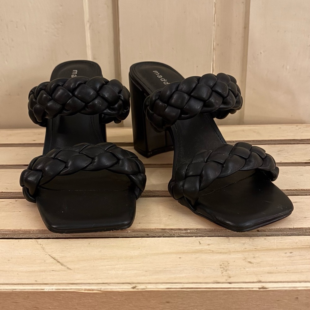 Madden Girl Black Braided Heels
